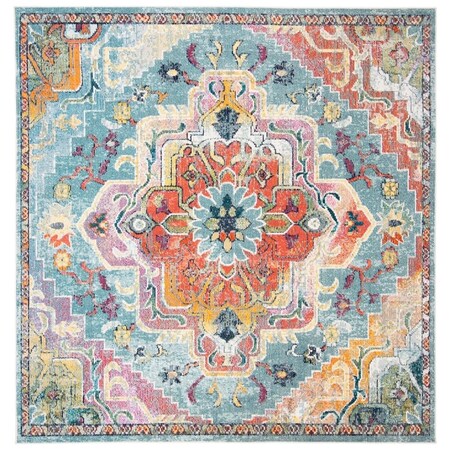 Safavieh 9 x 9 ft. Crystal Power Loomed Square Area Rug Teal & Orange CRS501J-9SQ